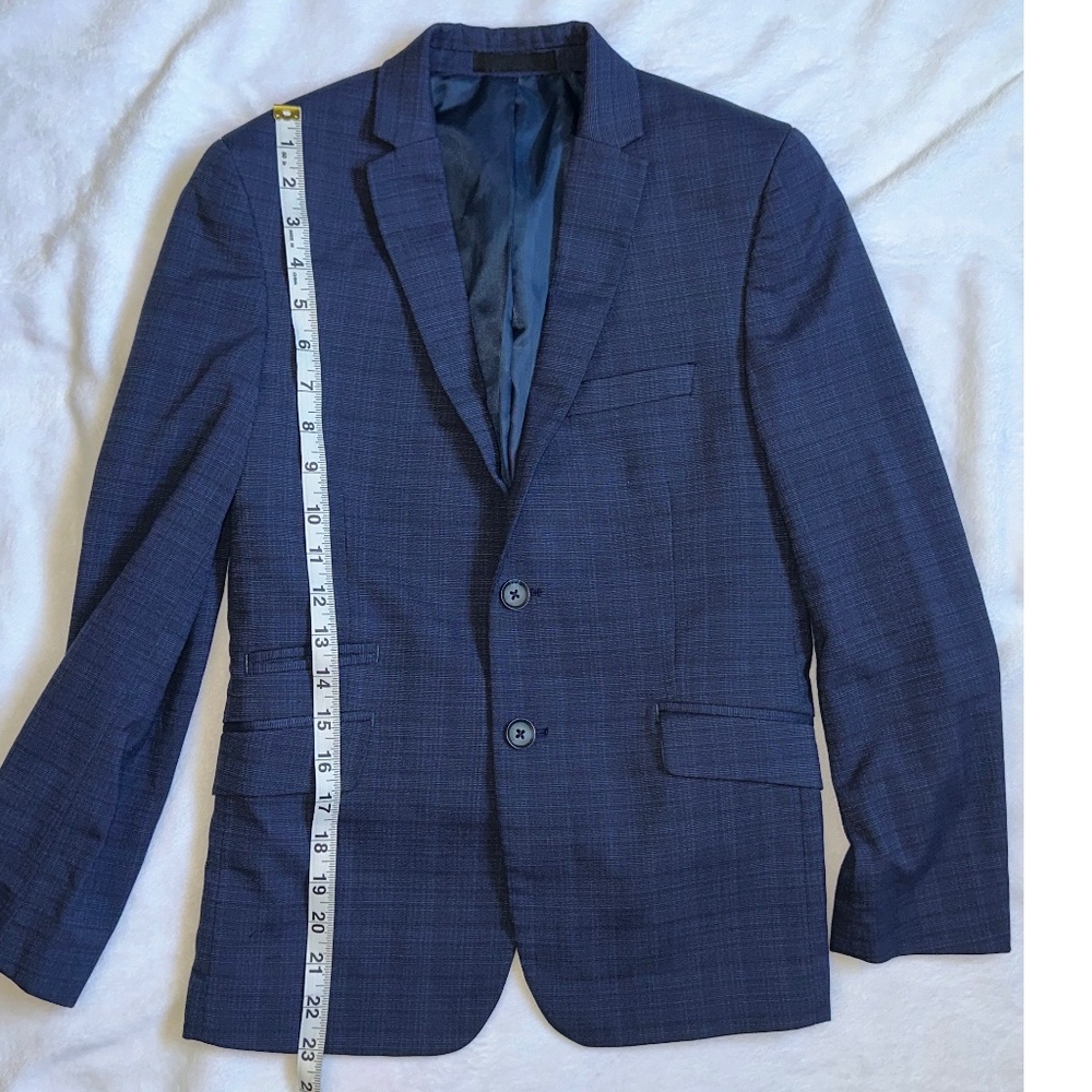 Andrew Marc Kids' Navy Plaid Suit Size 12 - Picture 12 of 16